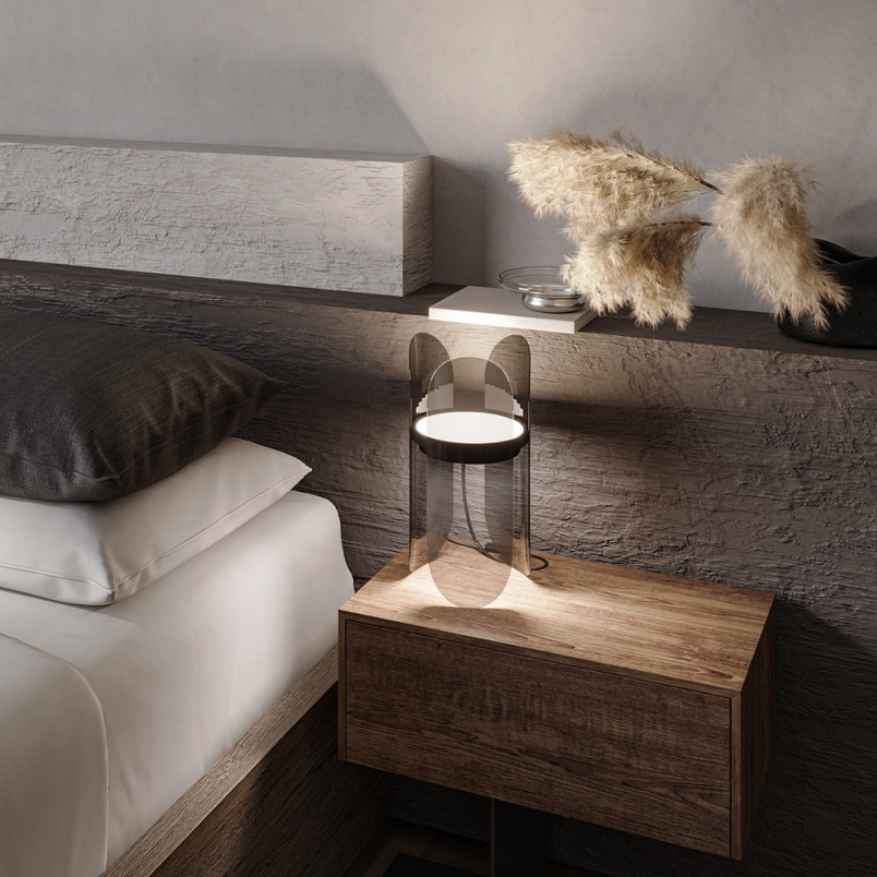 Lampa stołowa designerska Insight LED czarny przezroczysty Maytoni