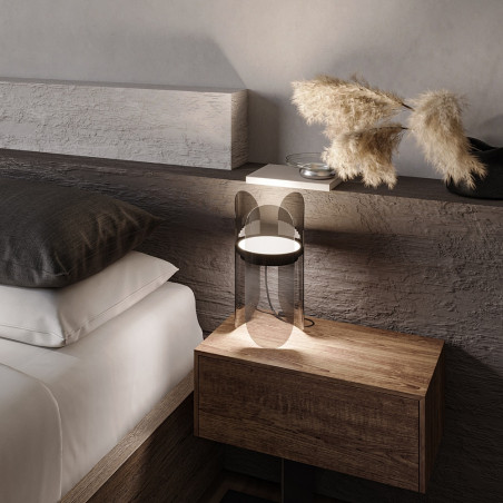 Lampa stołowa designerska Insight LED czarny przezroczysty Maytoni