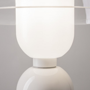 Lampa stołowa szklana designerska Memory przeźroczysty / biały Maytoni