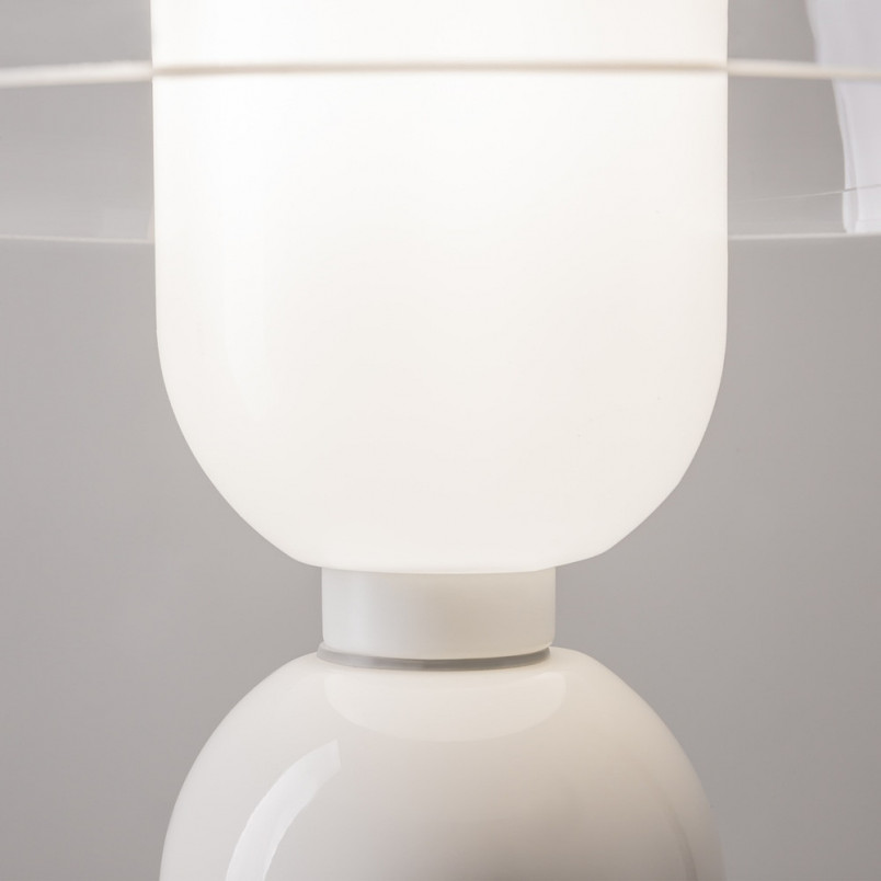Lampa stołowa szklana designerska Memory przeźroczysty / biały Maytoni