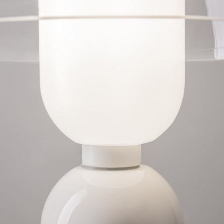 Lampa stołowa szklana designerska Memory przeźroczysty / biały Maytoni