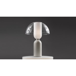 Lampa stołowa szklana designerska Memory przeźroczysty / biały Maytoni