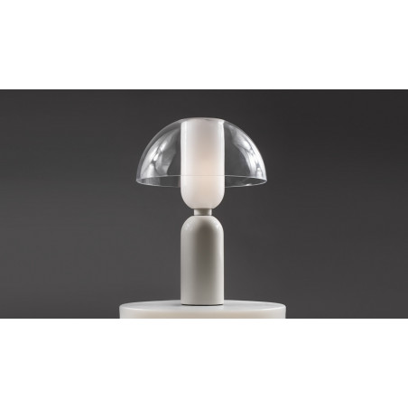 Lampa stołowa szklana designerska Memory przeźroczysty / biały Maytoni
