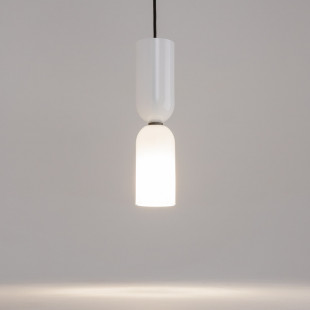 Lampa wisząca szklana designerska Memory 8cm biała Maytoni