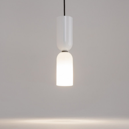 Lampa wisząca szklana designerska Memory 8cm biała Maytoni