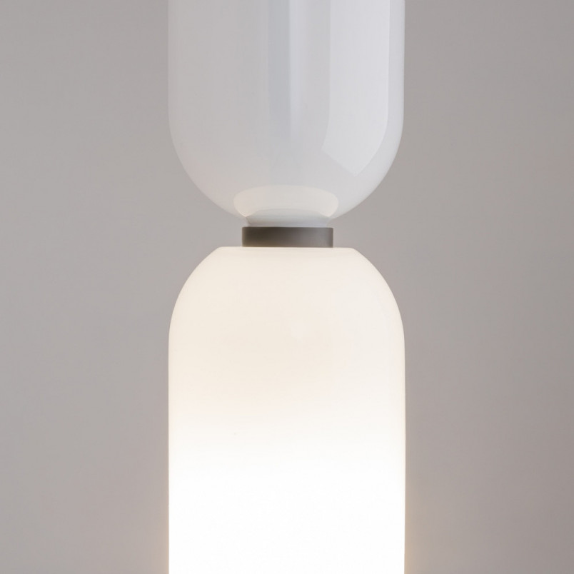 Lampa wisząca szklana designerska Memory 8cm biała Maytoni