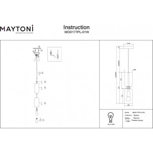 Lampa wisząca szklana designerska Memory 8cm biała Maytoni