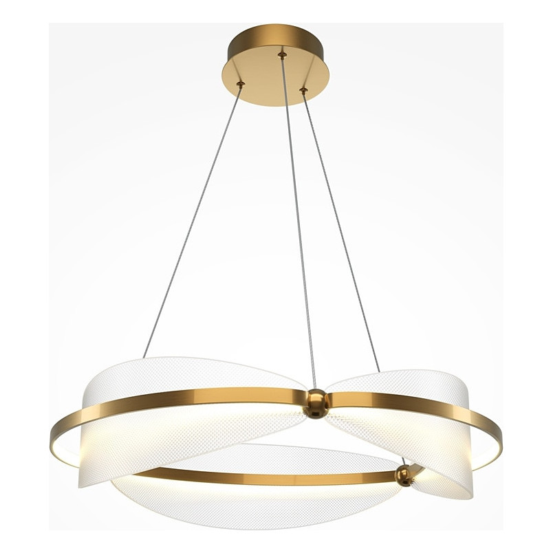 Lampa wisząca modern glamour Breeze LED 3000K 60cm przeźroczysty / mosiądz Maytoni
