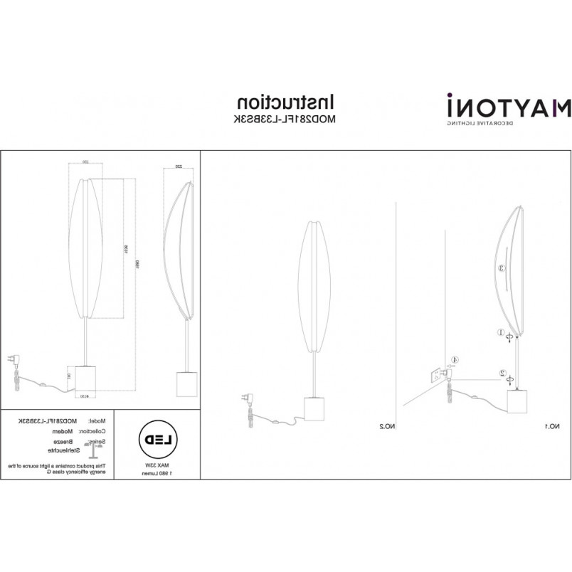 Lampa podłogowa modern glamour Breeze LED 3000K przeźroczysty / mosiądz / czarny Maytoni