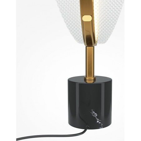 Lampa stołowa modern glamour Breeze LED 3000K przeźroczysty / mosiądz / czarny Maytoni