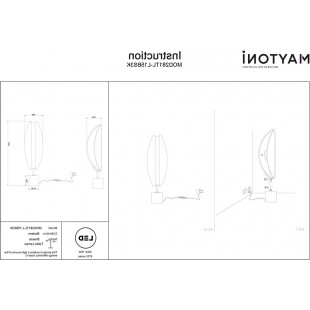 Lampa stołowa modern glamour Breeze LED 3000K przeźroczysty / mosiądz / czarny Maytoni