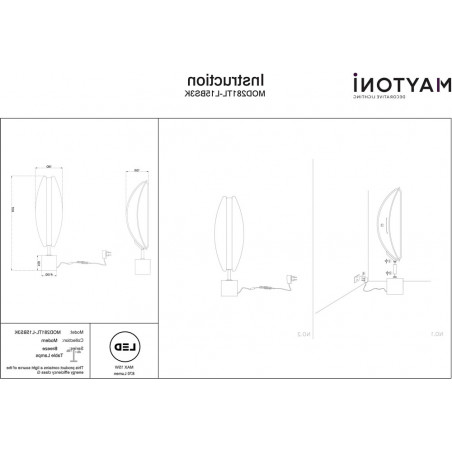 Lampa stołowa modern glamour Breeze LED 3000K przeźroczysty / mosiądz / czarny Maytoni