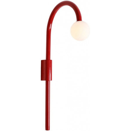 Kinkiet szklana kula Enigma LED 3000K opal / czerwony MaxLight