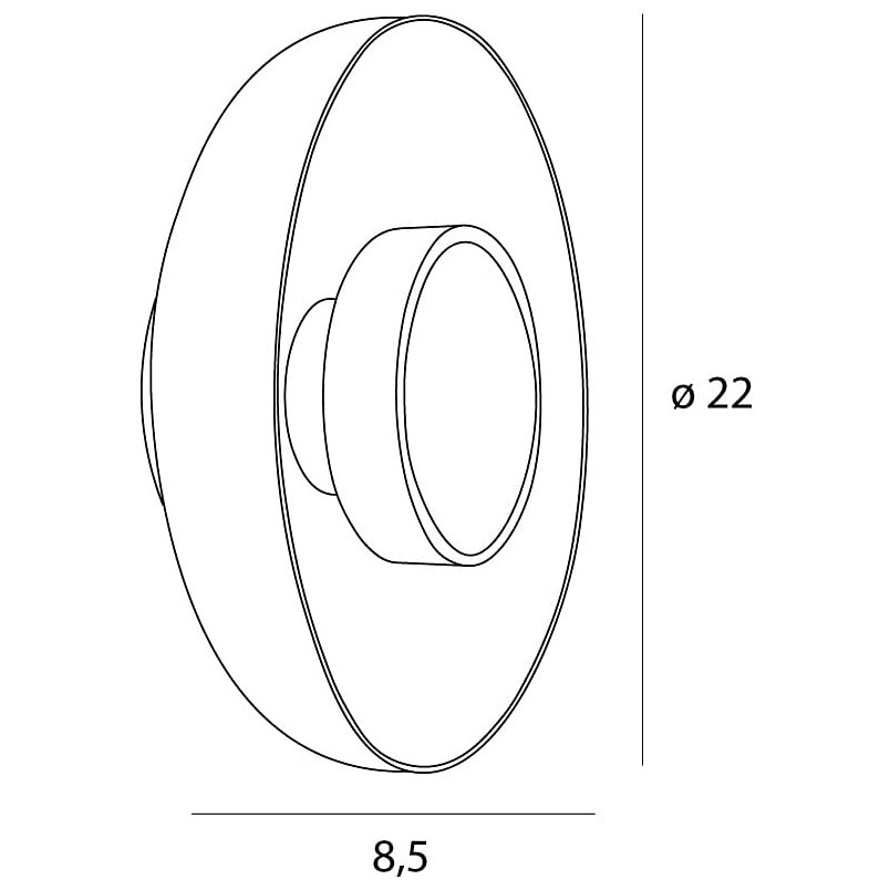 Kinkiet szklany okrągły Signature LED 22cm przeźroczysty / mosiądz MaxLight