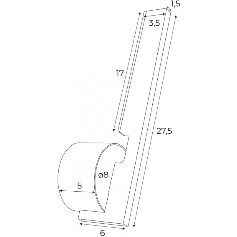 Kinkiet dekoracyjny pionowy Merano LED 3000K 27,5cm złoty MaxLight