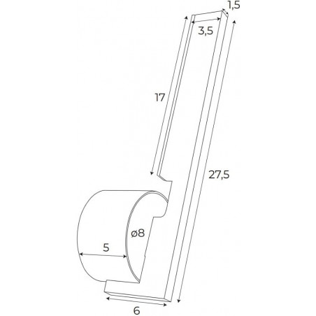 Kinkiet dekoracyjny pionowy Merano LED 3000K 27,5cm złoty MaxLight