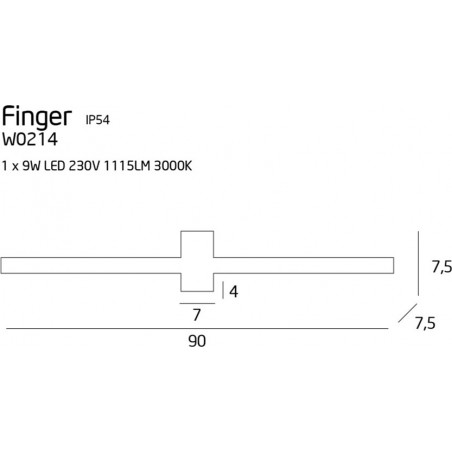 Kinkiet łazienkowy podłużny Finger LED 90cm biały MaxLight