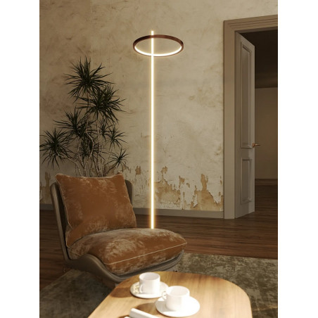 Lampa podłogowa nowoczesna Lozanna LED szczotkowany brąz MaxLight