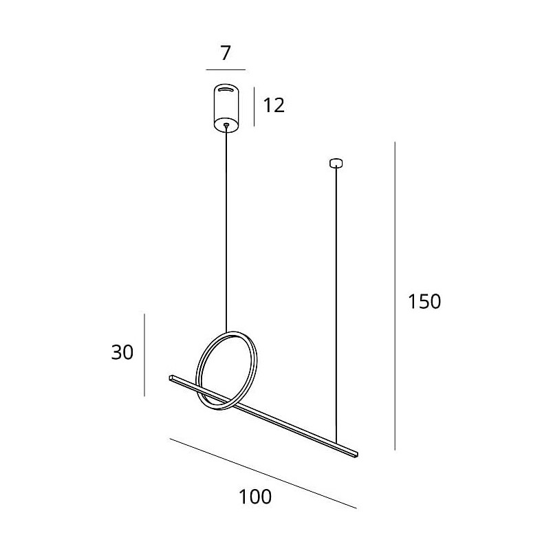 Lampa wisząca podłużna nowoczesna Lozanna LED 100cm szczotkowany brąz MaxLight