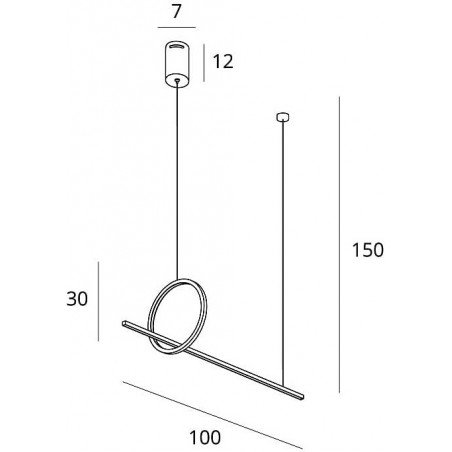 Lampa wisząca podłużna nowoczesna Lozanna LED 100cm szczotkowany brąz MaxLight