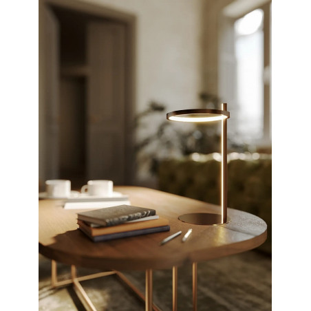 Lampa stołowa nowoczesna Lozanna LED szczotkowany brąz MaxLight