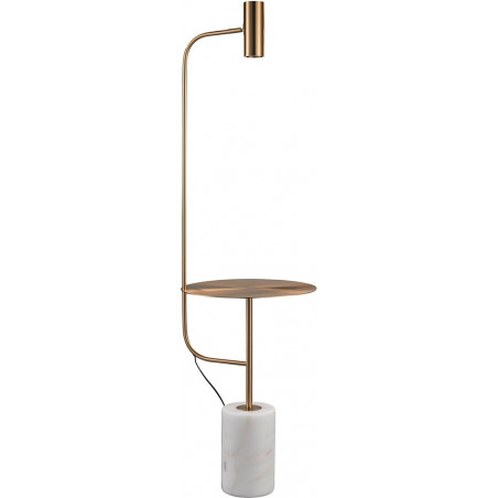 Lampa podłogowa ze stolikiem VINCENT złota 146 cm