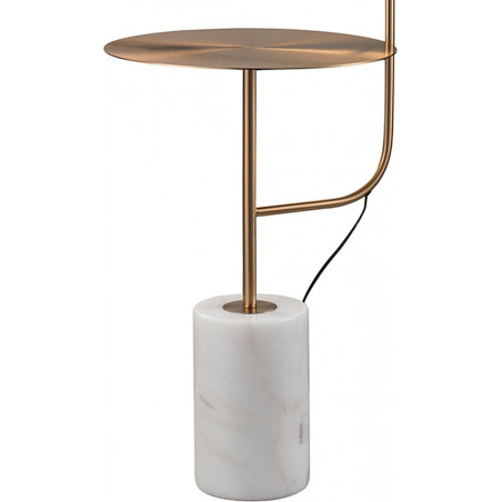 Lampa podłogowa ze stolikiem VINCENT złota 146 cm