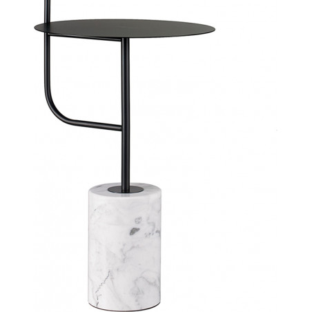 Lampa podłogowa ze stolikiem VINCENT czarna 146 cm