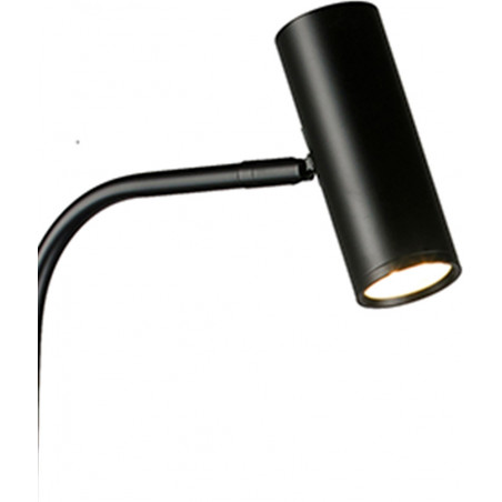 Lampa podłogowa ze stolikiem VINCENT czarna 146 cm