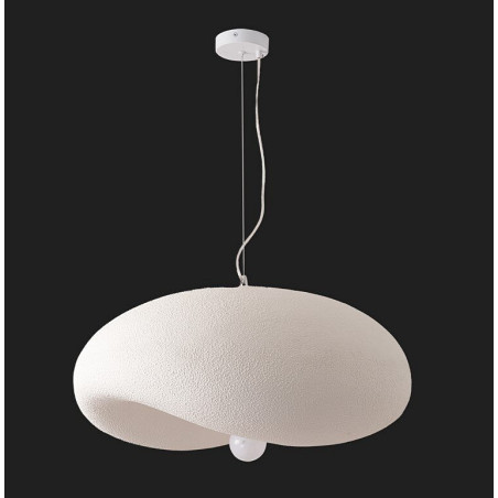 Lampa wisząca STONE FLAT biała 40 cm