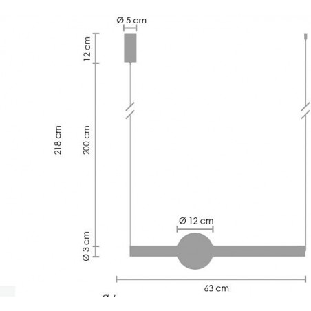 Lampa wisząca O-LINE LED 63 cm mosiądz