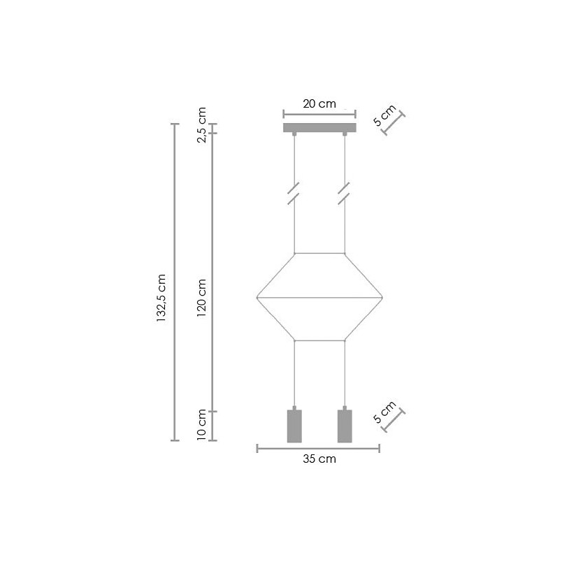 Lampa wisząca LINEA-2 czarna 35 cm