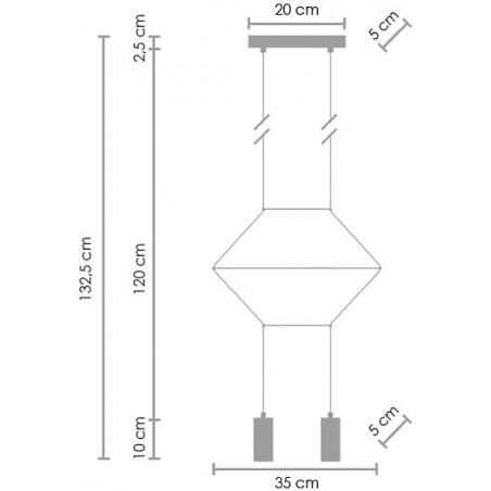 Lampa wisząca LINEA-2 czarna 35 cm