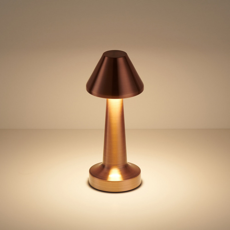 Lampa stołowa TAVOLO B LED dotykowa miedziana 23 cm