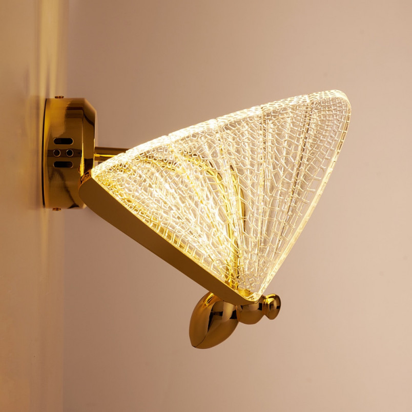 Lampa ścienna BEE LED złota 22 cm 