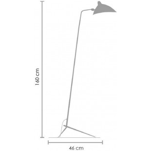 Lampa podłogowa CRANE-F1 czarna 160 cm