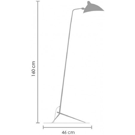 Lampa podłogowa CRANE-F1 czarna 160 cm