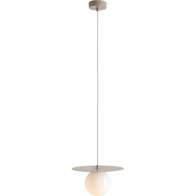 Lampa wisząca szklana kula Loop 28cm biały / beż Aldex