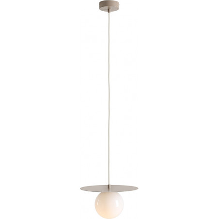 Lampa wisząca szklana kula Loop 28cm biały / beż Aldex