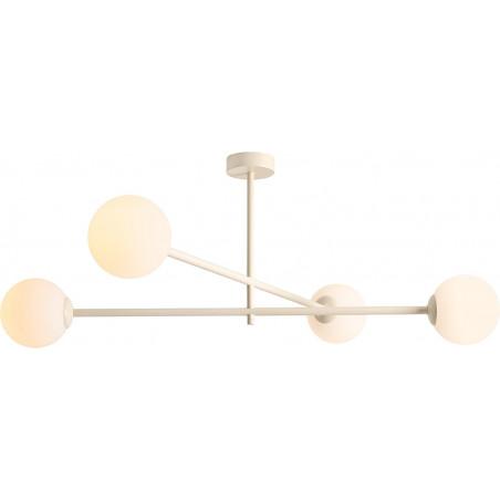 Lampa sufitowa 4 szklane kule Pinne IV 87cm biało-kremowa Aldex