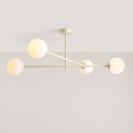 Lampa sufitowa 4 szklane kule Pinne IV 87cm biało-kremowa Aldex