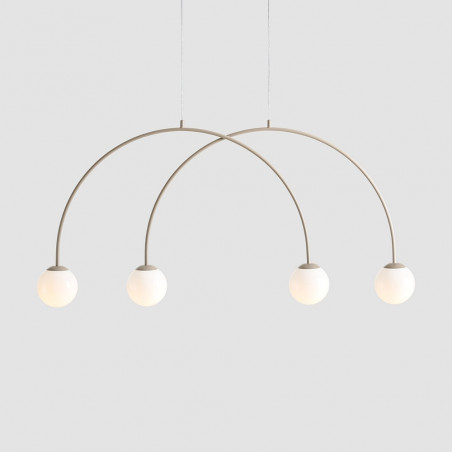 Lampa wisząca 4 szklane kule Una Coral 130cm biały / beż Aldex