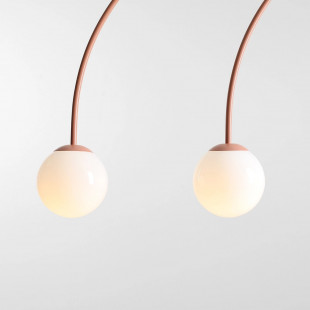 Lampa wisząca 4 szklane kule Una Coral 130cm biały / koral Aldex