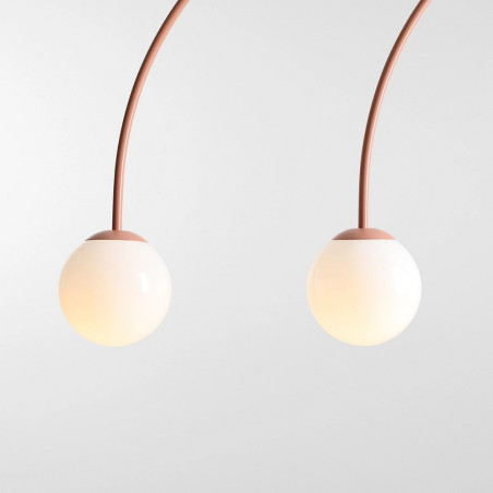 Lampa wisząca 4 szklane kule Una Coral 130cm biały / koral Aldex
