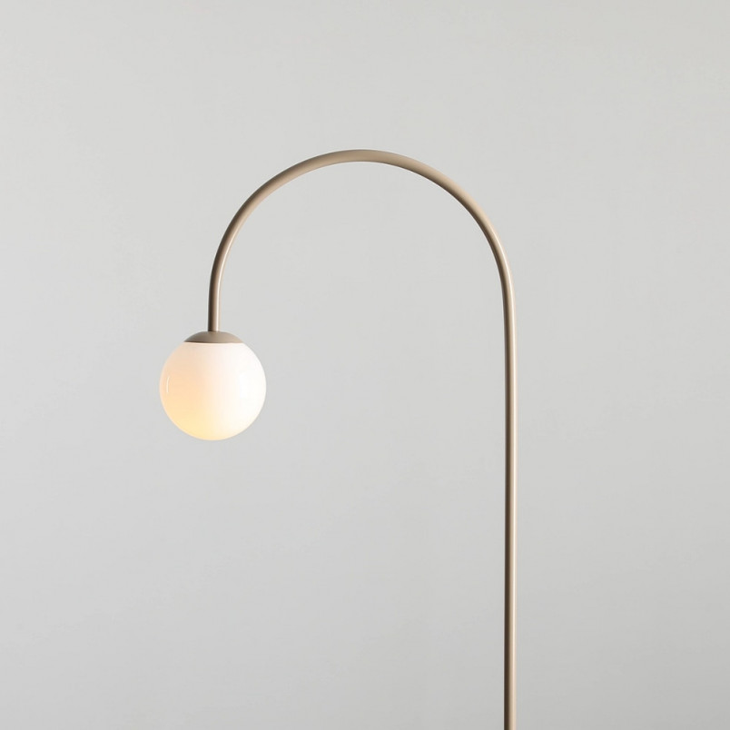 Lampa podłogowa kula Una biały / beż Aldex