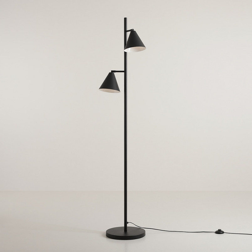Lampa podłogowa 2 punktowa Form czarna Aldex
