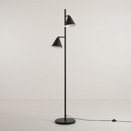 Lampa podłogowa 2 punktowa Form czarna Aldex