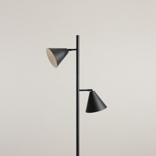 Lampa podłogowa 2 punktowa Form czarna Aldex