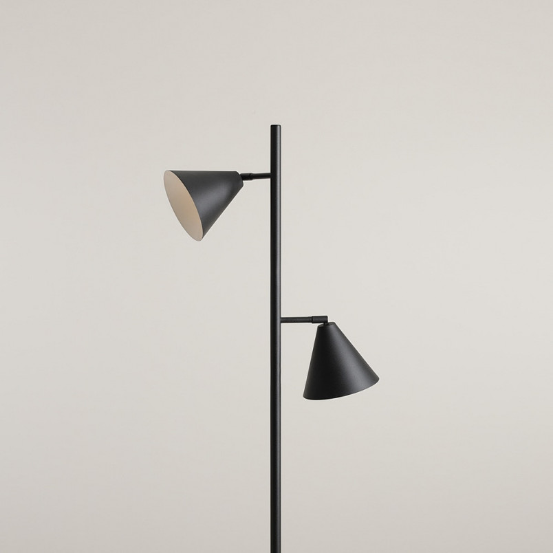 Lampa podłogowa 2 punktowa Form czarna Aldex