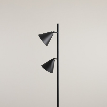 Lampa podłogowa 2 punktowa Form czarna Aldex